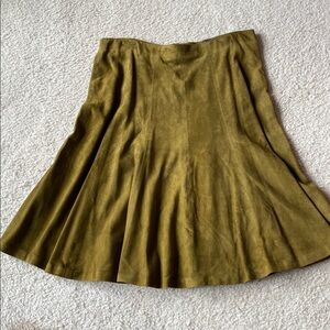 Salvatore Ferragamo Green Midi A-line Pleated Skirt